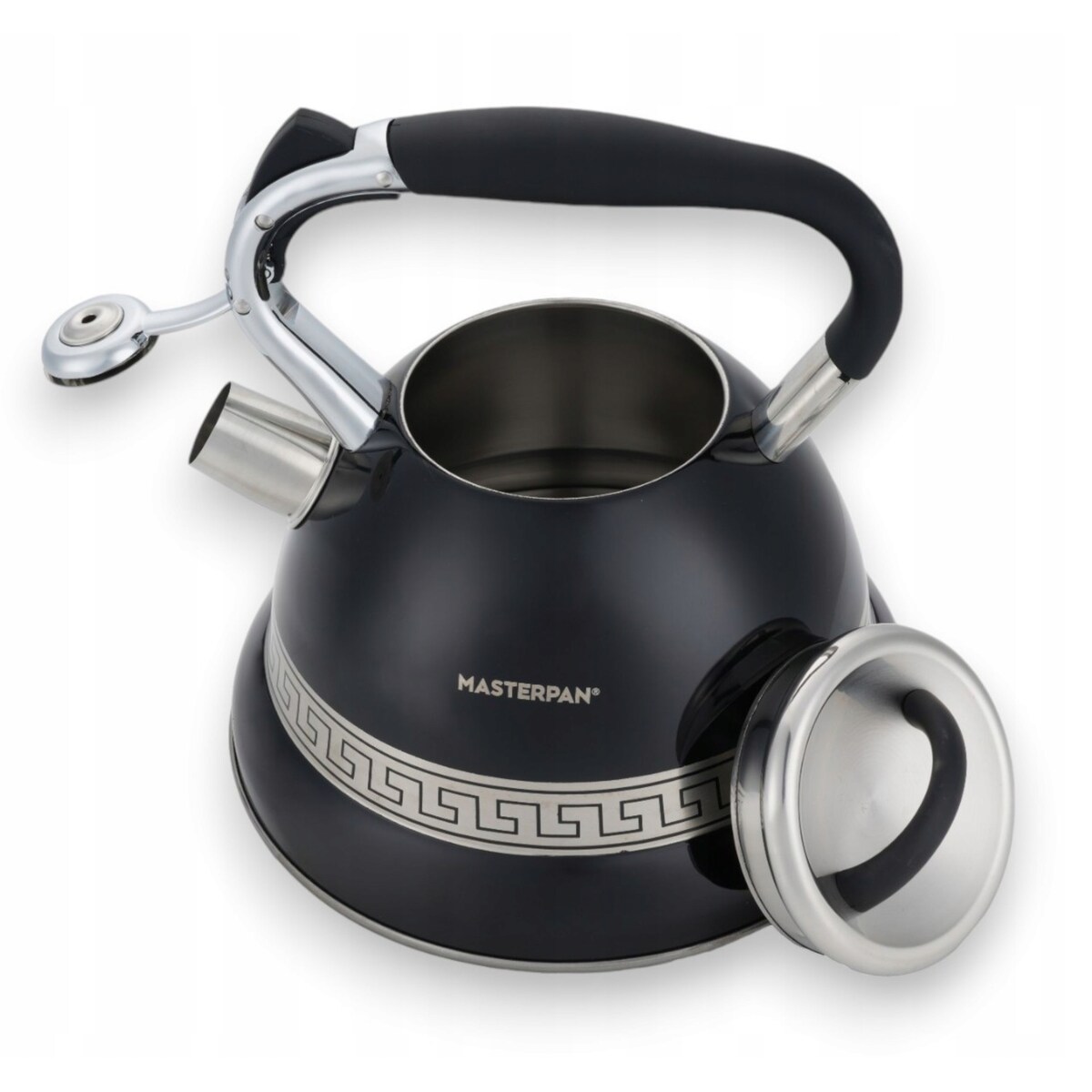 Duży Czarny Tradycyjny Czajnik Z Gwizdkiem Stalowy 3L Na Indukcję Gaz