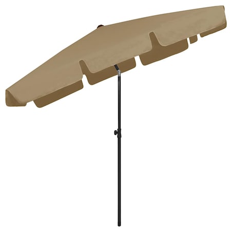 vidaXL Parasol plażowy, taupe, 200x125 cm