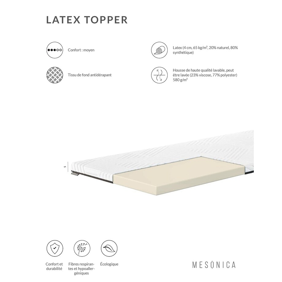 Materac lateksowy Mesonica 100x200 h: 5 cm