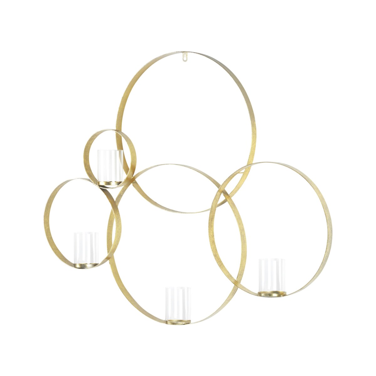 Świecznik ścienny metalowy 80 cm złoty BURU