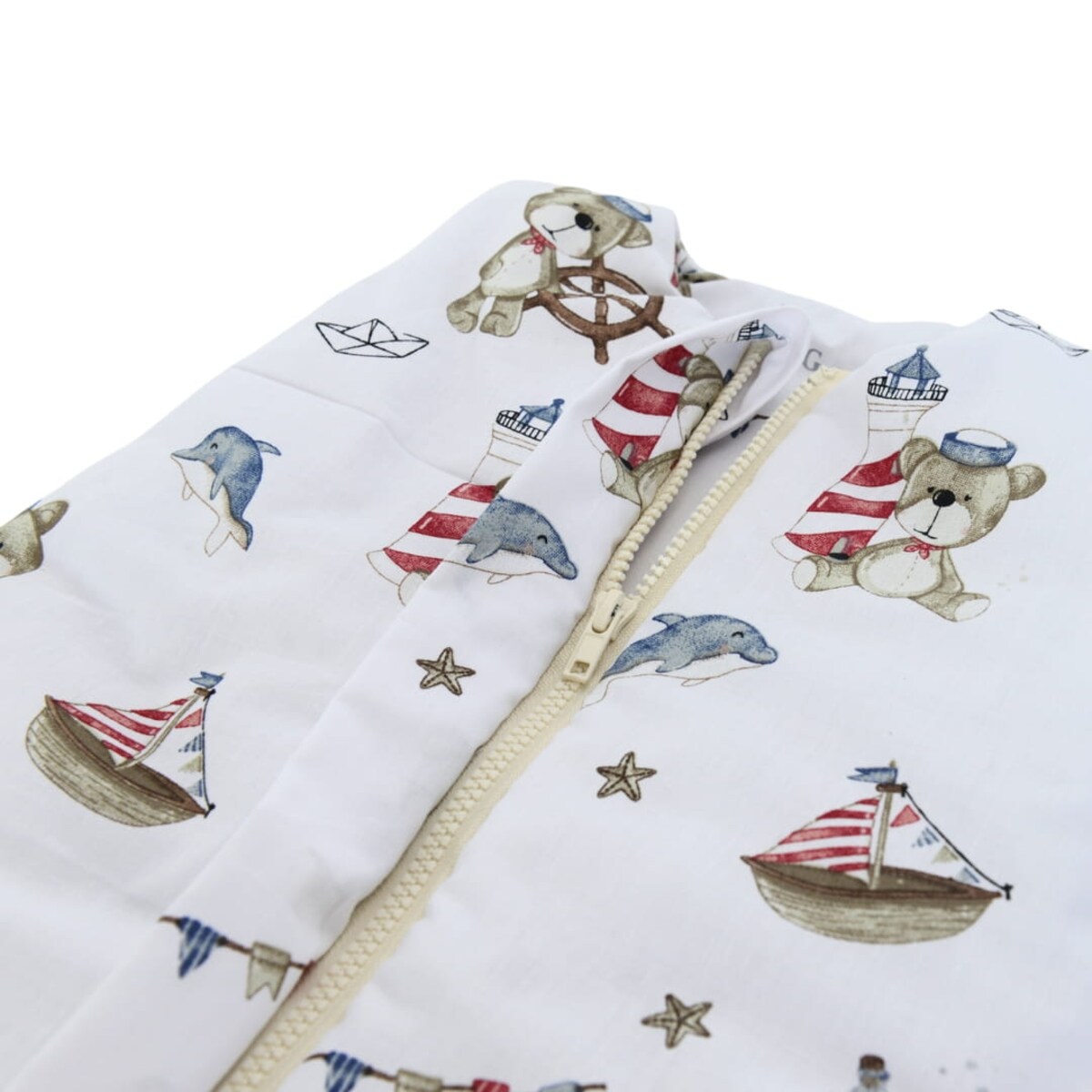 Śpiworek dziecięcy do spania - misie marynarze S (1 TOG)