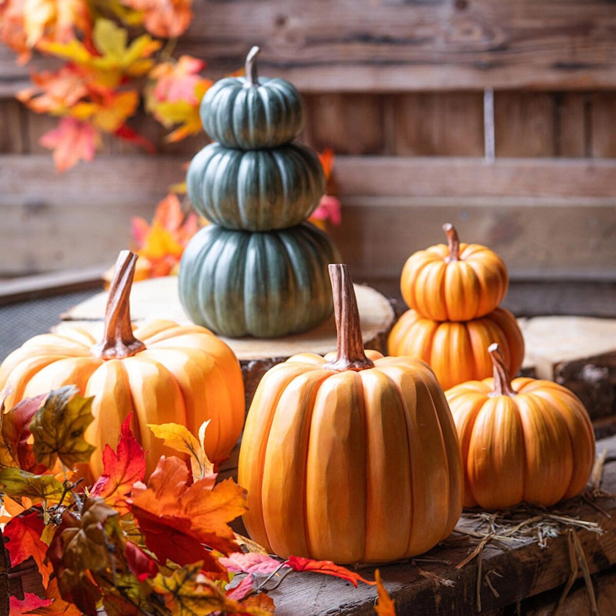 FIGURKA DYNIA POMARAŃCZOWA NA HALLOWEEN JESIEŃ 23cm OGRODOWA BALKON TARAS