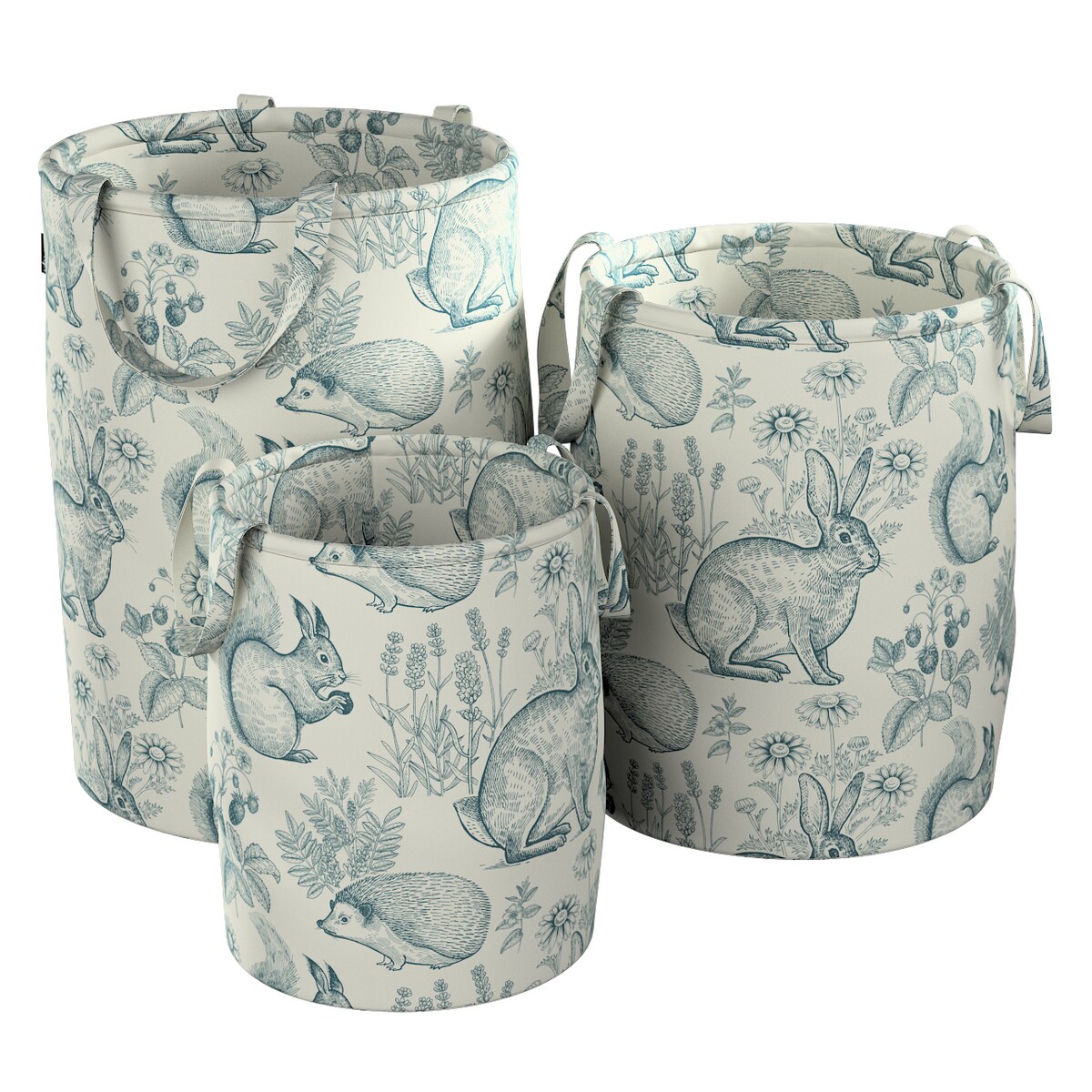 Kosz na zabawki Tobi, ecru-niebieski, 40x50cm, Magic Collection