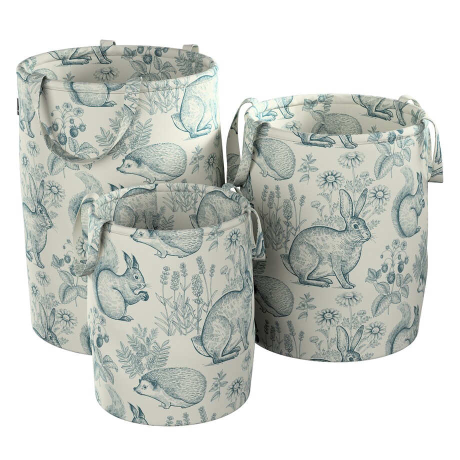 Kosz na zabawki Tobi, ecru-niebieski, 40x50cm, Magic Collection