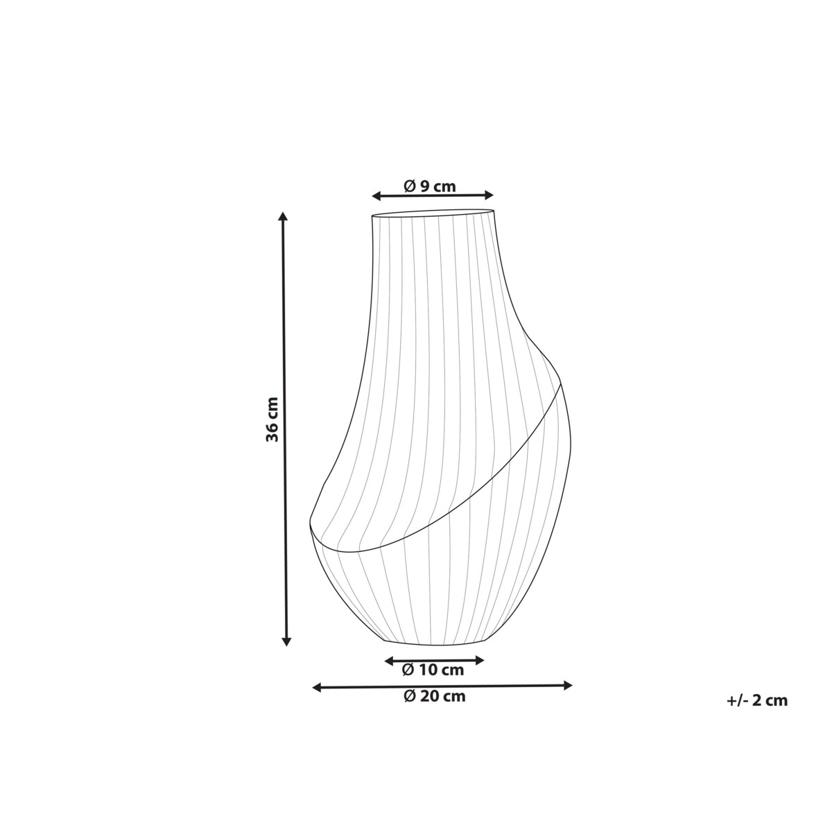 Wazon na kwiaty szklany 36 cm szary MYRSINA