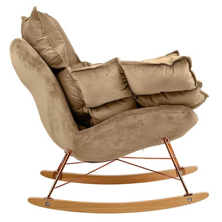 Fotel bujany z poduszką Swing velvet KH1301100129 King Home tapicerowany khaki