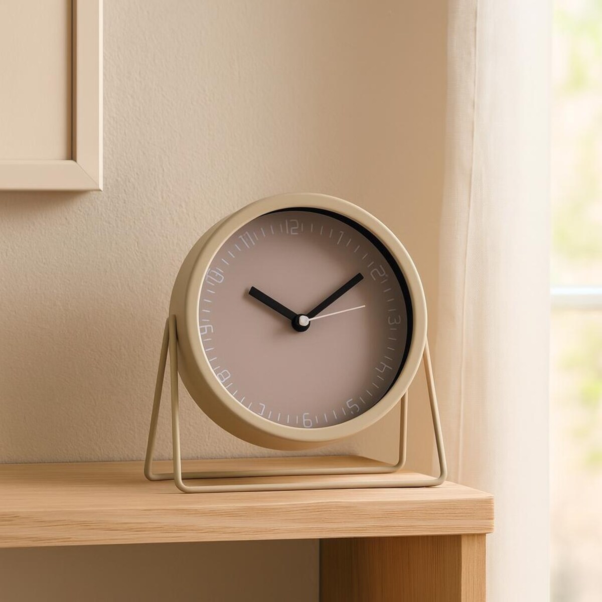 Metalowy zegar biurkowy STILLA, Ø 19 cm