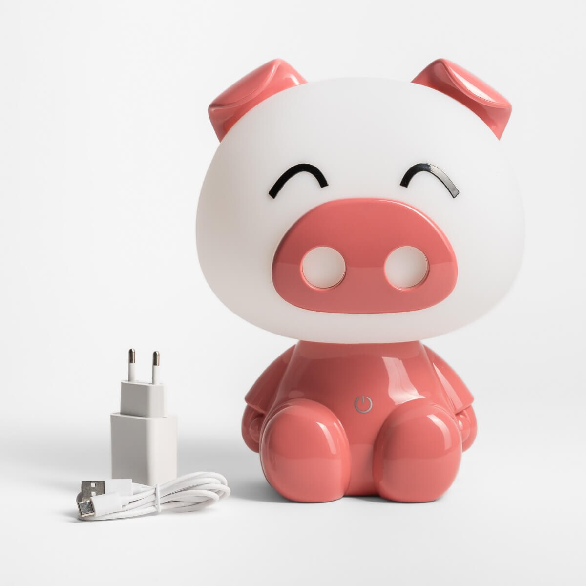 Lampka nocna dziecięca na stolik Pig KDR-603B-PK Zumaline LED 3W 4000K biała różowa