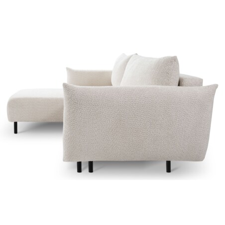 Narożnik DELI z funkcją spania na nóżkach, lewostronny, beżowy