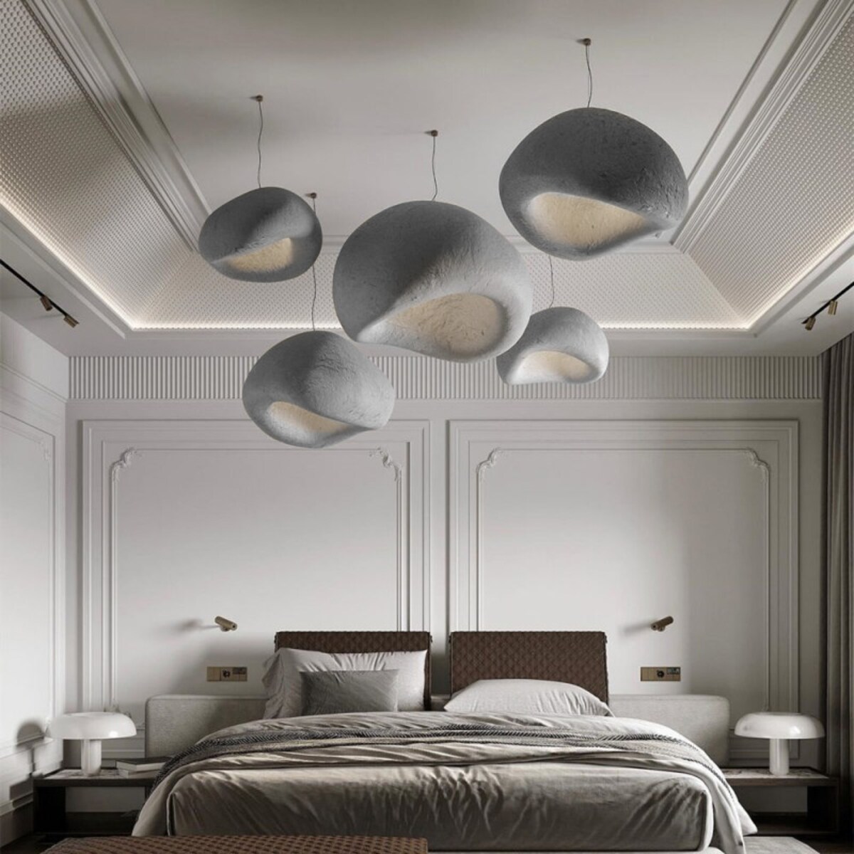 Lampa wisząca sufitowa do salonu Khmara szara 78cm