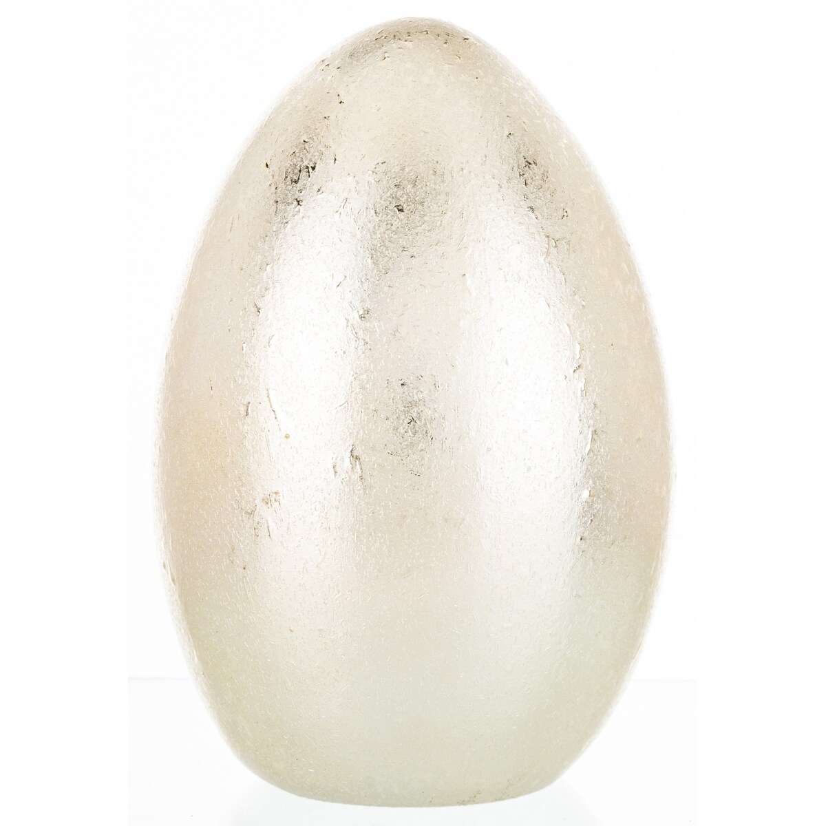 Dekoracja - srebrne jajko z ceramiki 15x10x10 cm MONNI - V