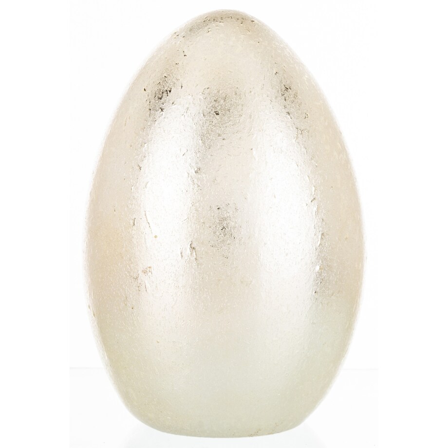 Dekoracja - srebrne jajko z ceramiki 15x10x10 cm MONNI - V