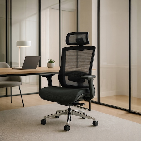 Fotel gamingowy obrotowy ergonomiczny regulowany do biurka czarny DYLAN
