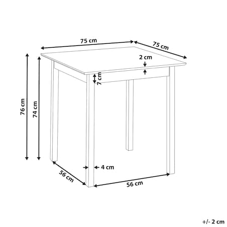 Stół do jadalni VERITAS Czarny 75 cm 75 cm Drewno sosnowe