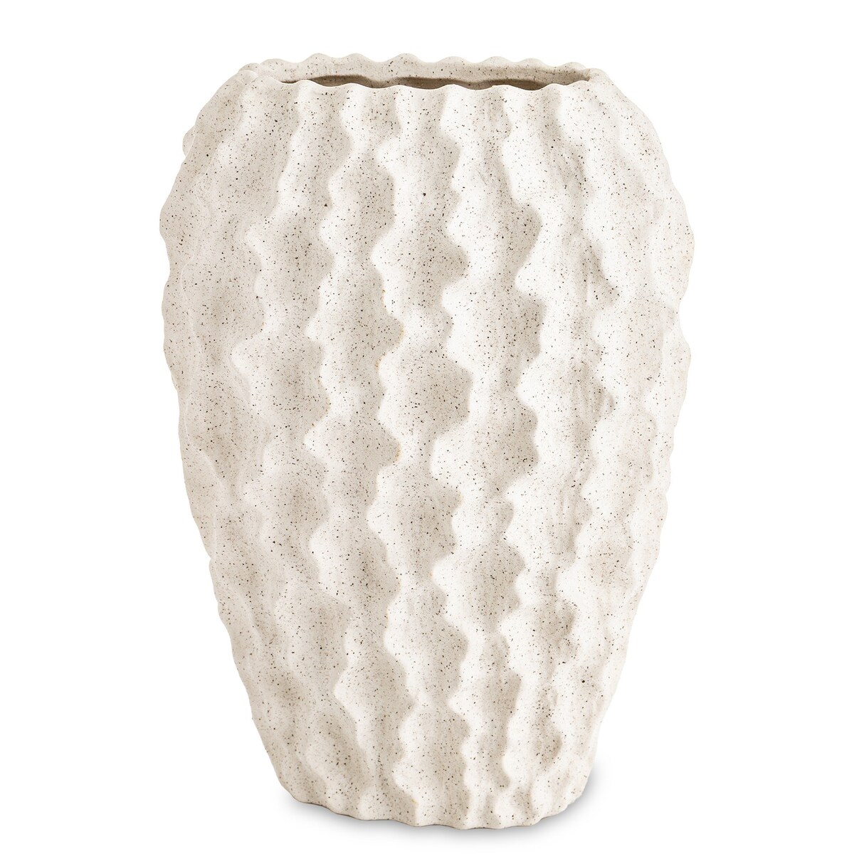 Osłonka wazon ceramiczny prążkowany 27x17X10,5 cm FIBI biały