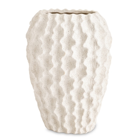 Osłonka wazon ceramiczny prążkowany 27x17X10,5 cm FIBI biały