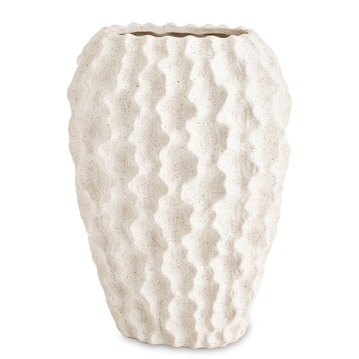 Osłonka wazon ceramiczny prążkowany 27x17X10,5 cm FIBI biały