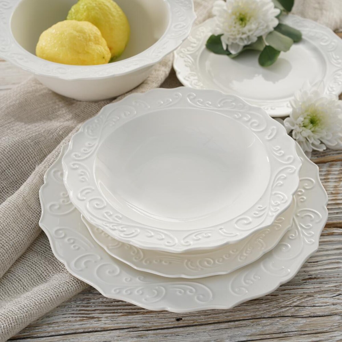 VILLA ITALIA Talerz płytki porcelanowy 26 cm OLIMPIA