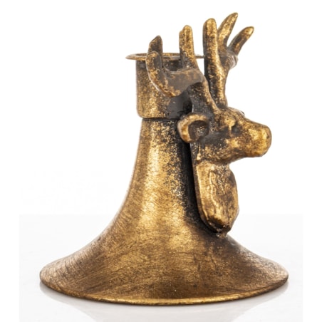 Świecznik metalowy z Jeleniem, 10,5x10,5x9,5 cm