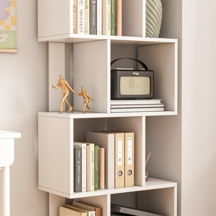 Regał otwarty stojący biały półka szafka biblioteczka nowoczesny loft 140cm