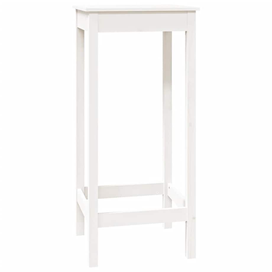 vidaXL Stolik barowy, biały, 50x50x110 cm, lite drewno sosnowe