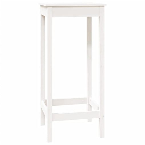 vidaXL Stolik barowy, biały, 50x50x110 cm, lite drewno sosnowe