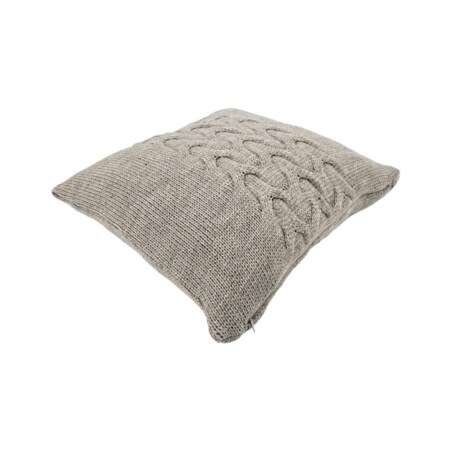 Poszewka dzianinowa na poduszkę z wełną 45x45 cm – AREZZO TAUPE