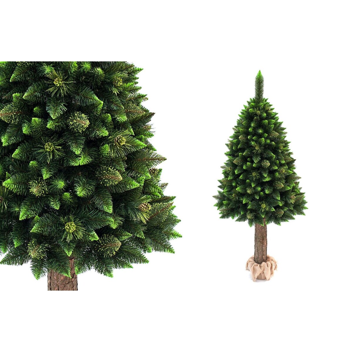 Choinka sztuczna Sosna oliwkowa z kryształkami na pniu