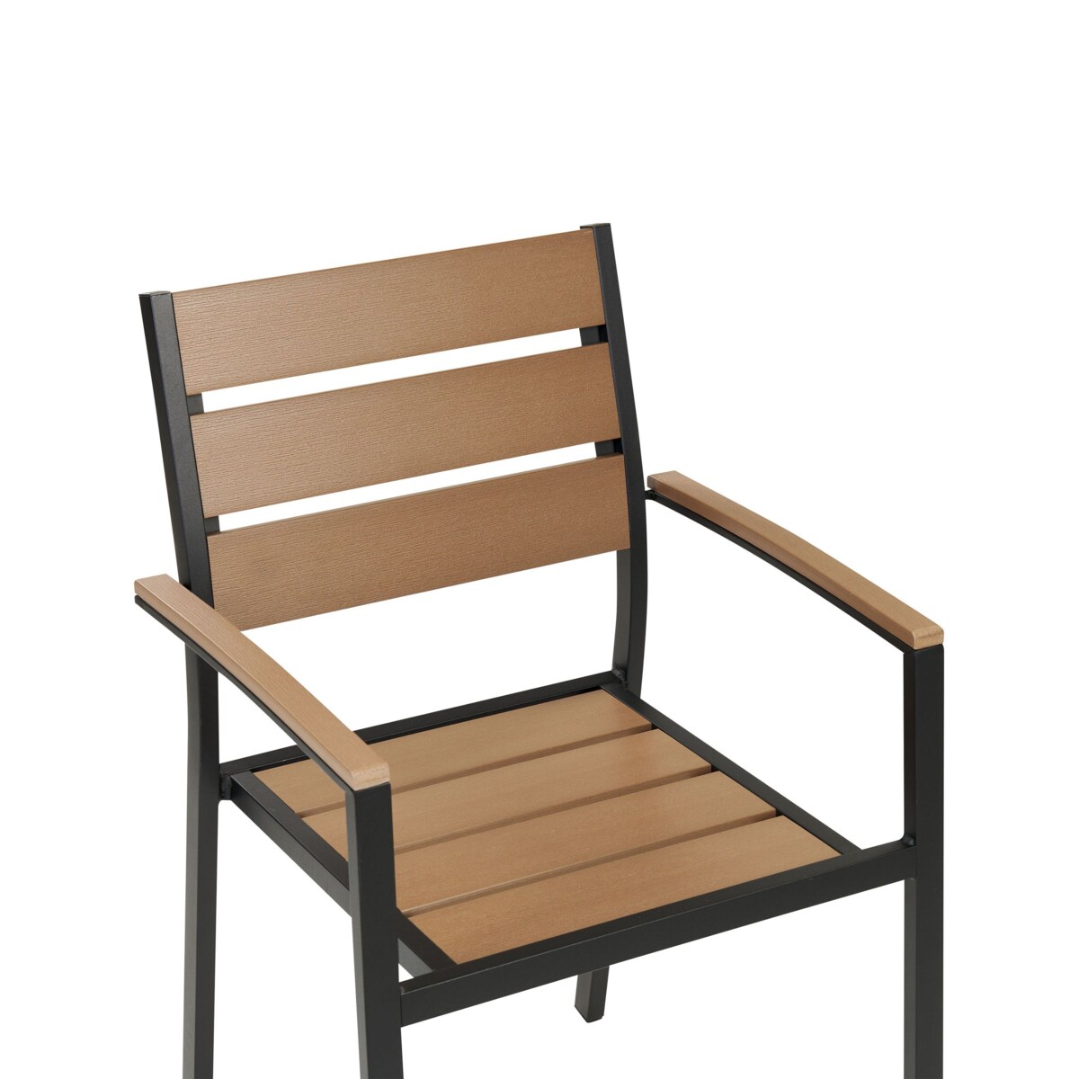 Zestaw 6 krzeseł ogrodowych jasne drewno z czarnym VERNIO