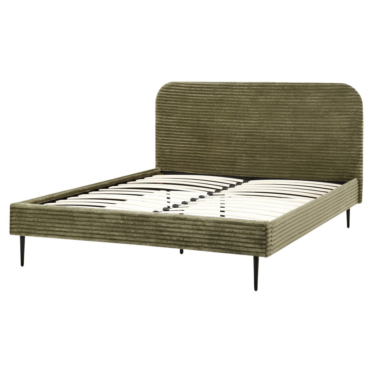 Łóżko Sztruks FLAYAT 160 x 200 cm Zielony