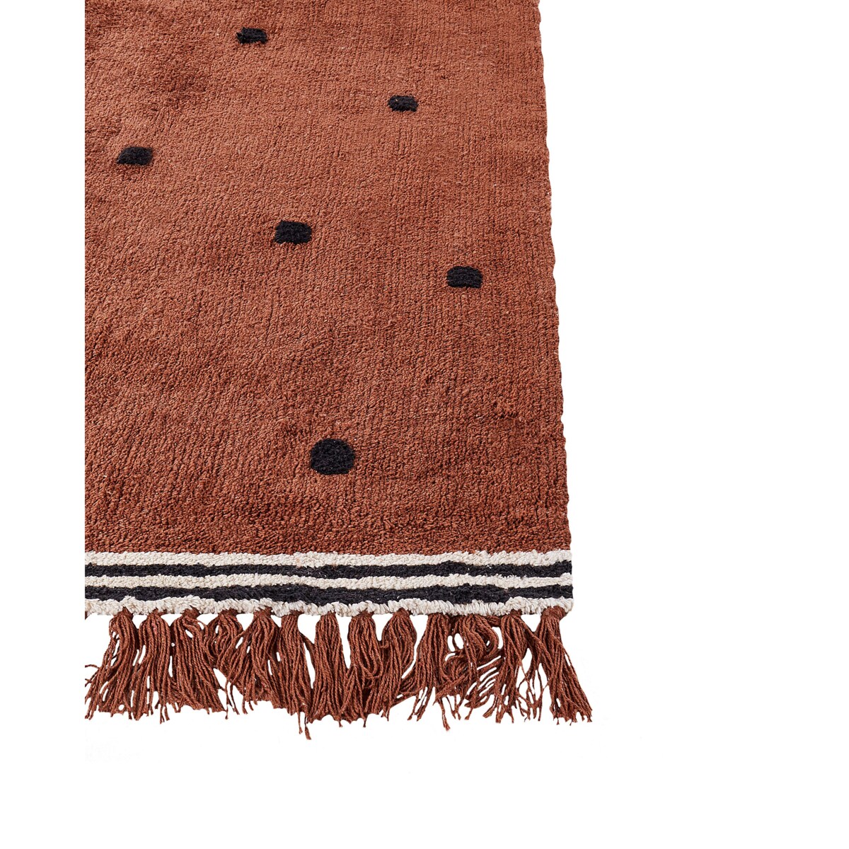 Dywan bawełniany 140 x 200 cm brązowy LAZA