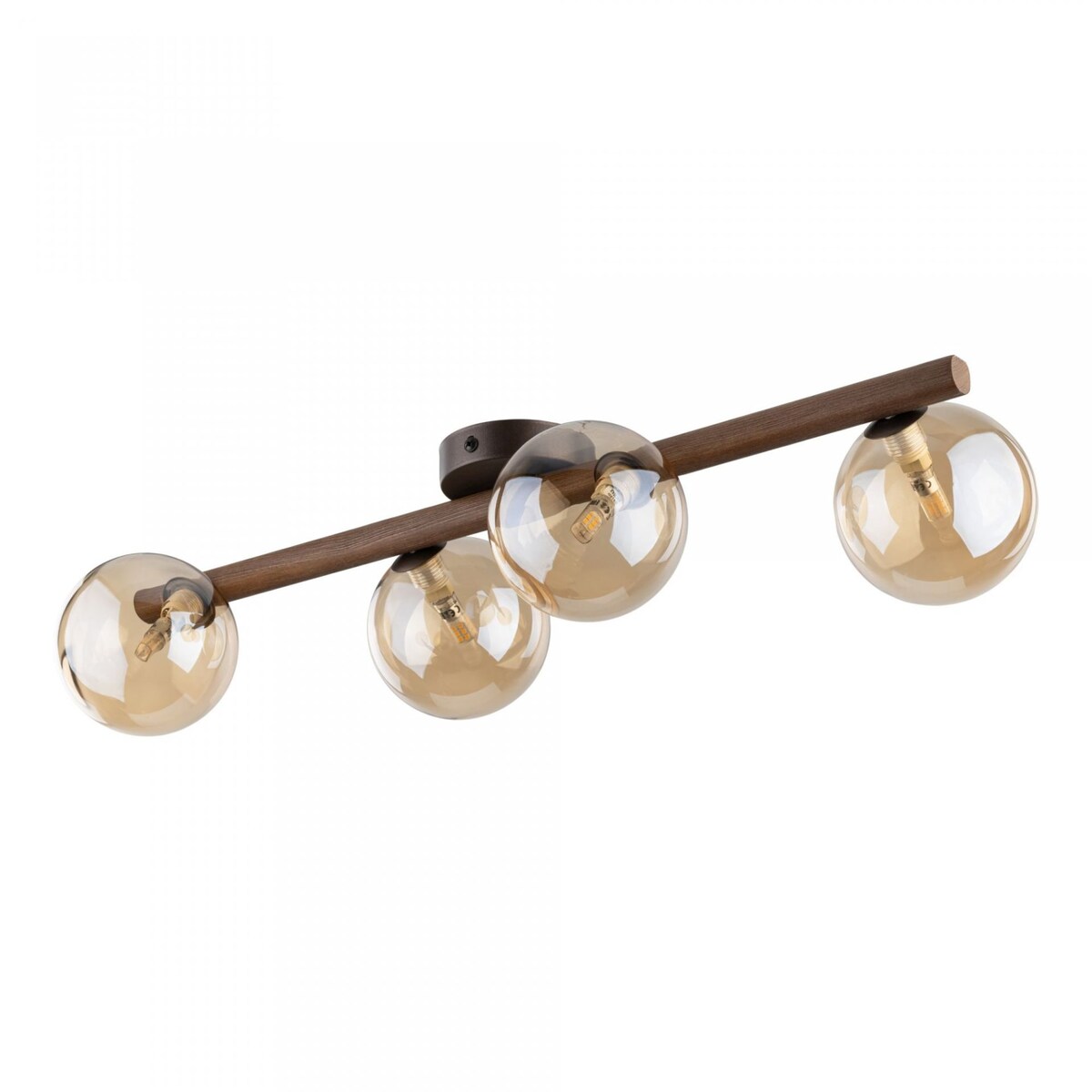 Lampa sufitowa TK Lighting ESTERA WOOD 11094, 4xG9, drewno, bursztynowe szkło, brąz
