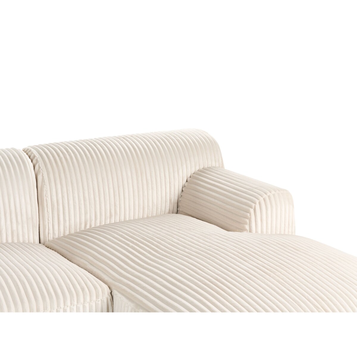 Narożnik lewostronny sztruksowy złamana biel STENUM