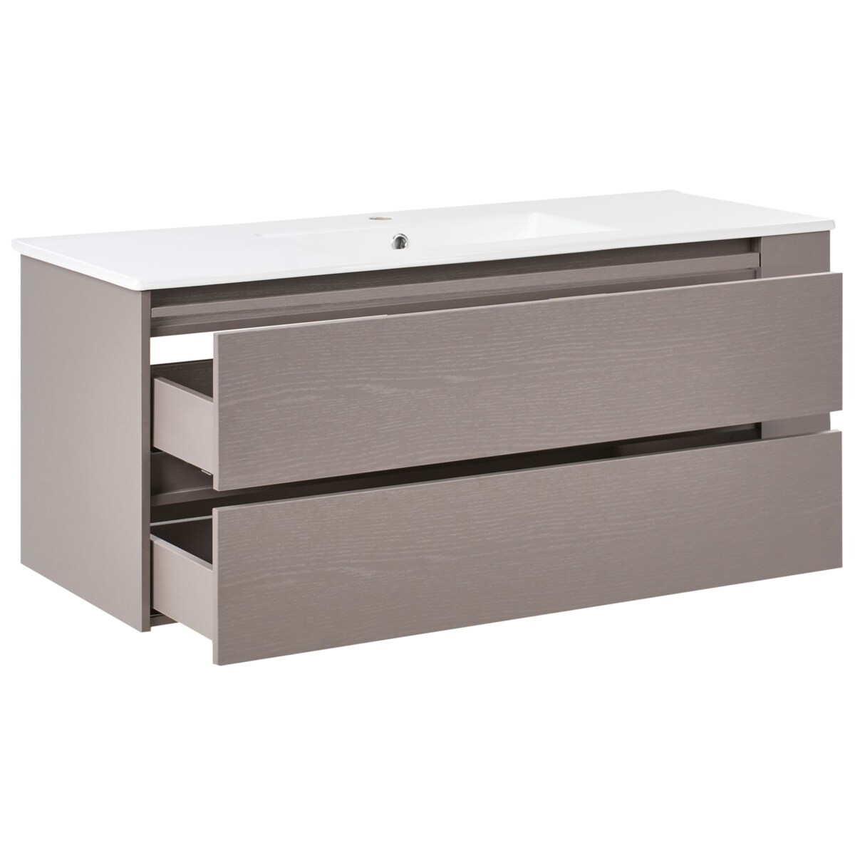Szafka łazienkowa wisząca z umywalką MANCORA 120 cm Beżowoszary