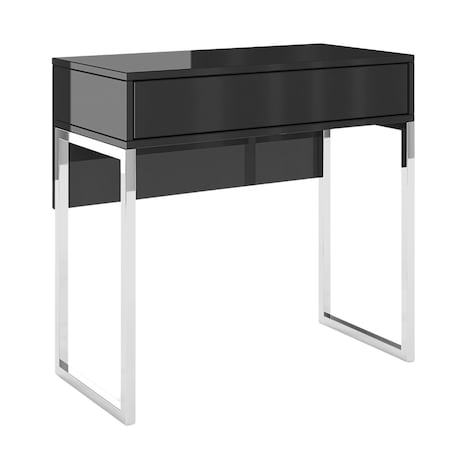 Czarna nowoczesna toaletka Dancan EVA ze srebrnym stelażem