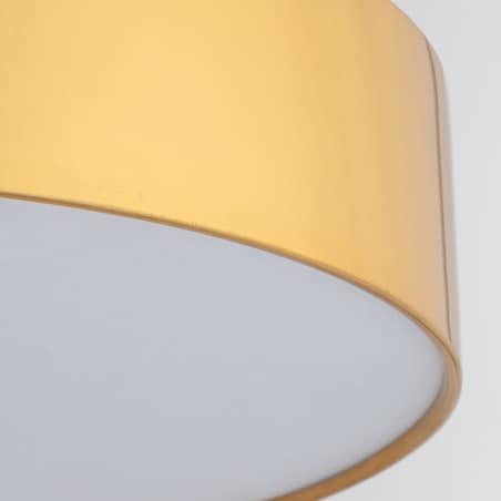 Salonowy plafon glamour Rondo 4843 TK Lighting tkaninowy abażur złoty