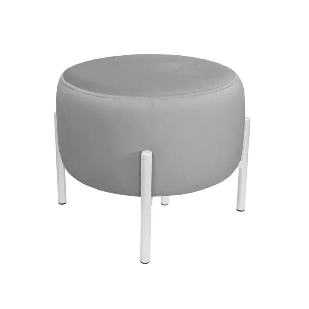 Pufa WILFRED MG VELVET szara/biała