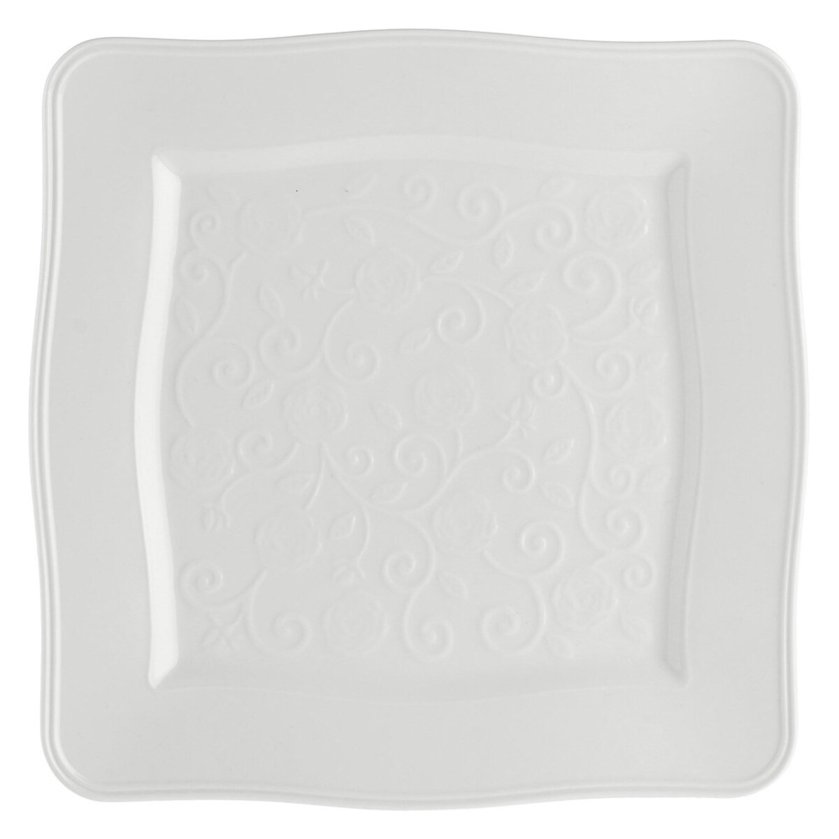 Zestaw 6 talerzy kwadratowych Florentina - Biały, 26.5 cm