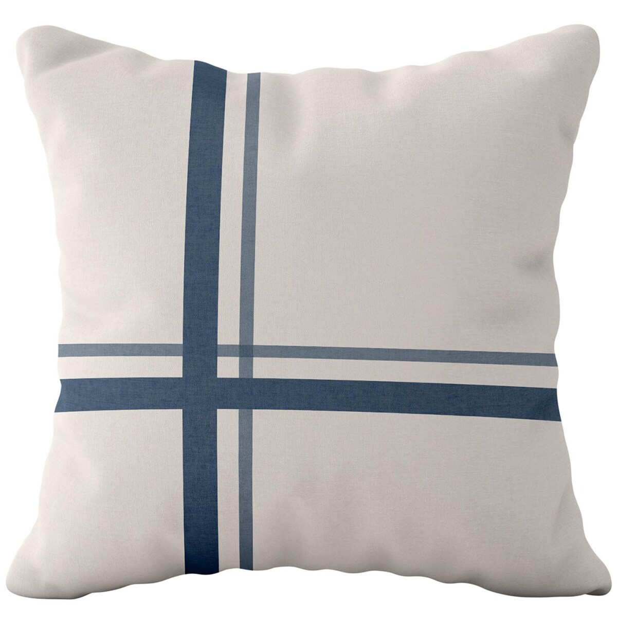 Poszewka dekoracyjna 43x43 kremowa, w niebieskie pasy, Darymex