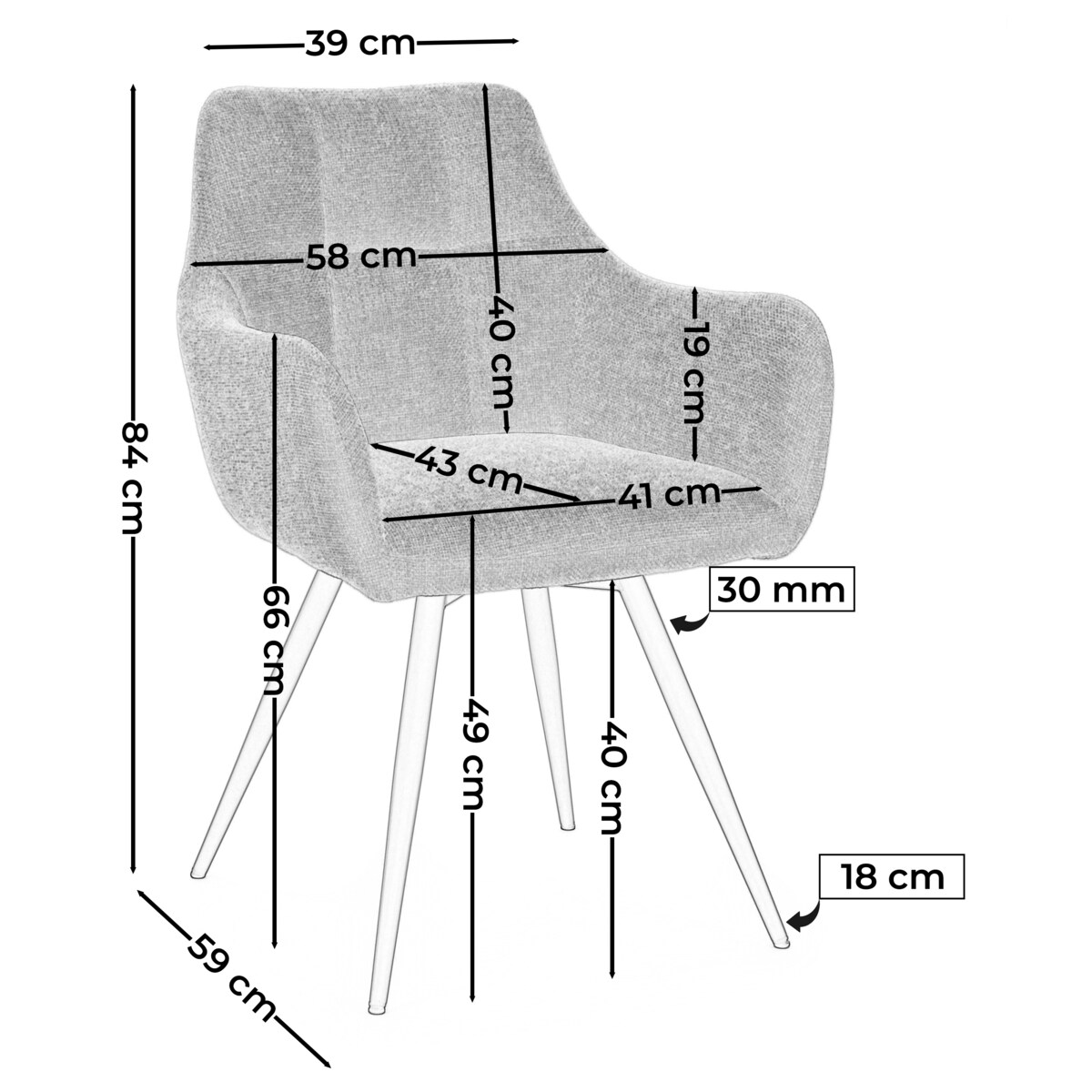 Krzesło tapicerowane obrotowe szenilowe do salonu LUGANO jasnobeżowe