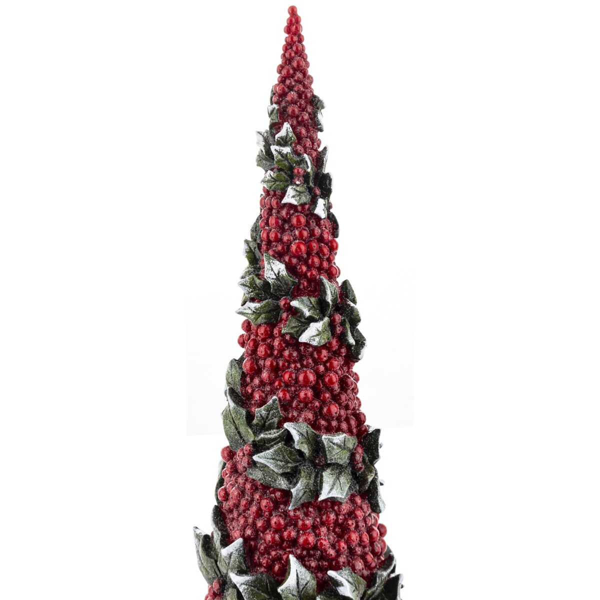 Choinka wysoka 45x15x15 cm RIBES-2 czerwona z zielonymi liśćmi
