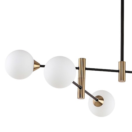 Molekuły szklane MARINO PND-9148-4-OPAL Italux loftowa lampa sufitowa biała czarna