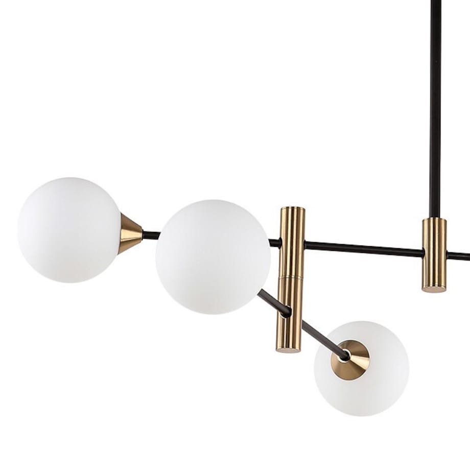 Molekuły szklane MARINO PND-9148-4-OPAL Italux loftowa lampa sufitowa biała czarna