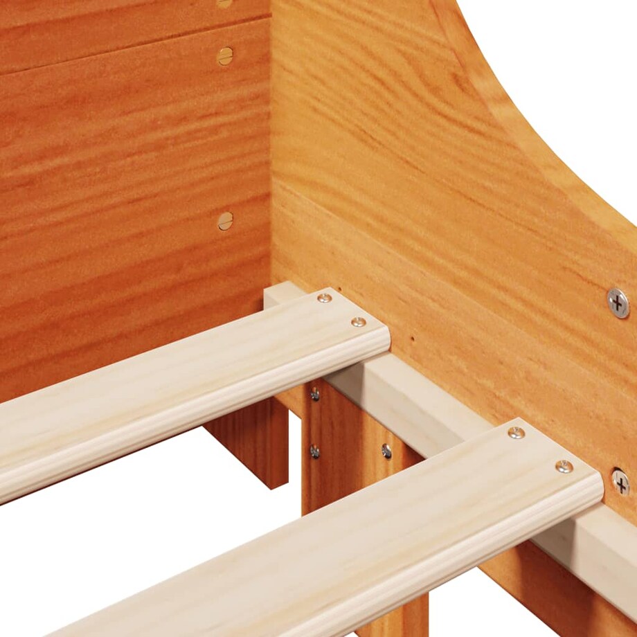 vidaXL Rama łóżka bez materaca, woskowy brąz, 75x190 cm, sosnowa