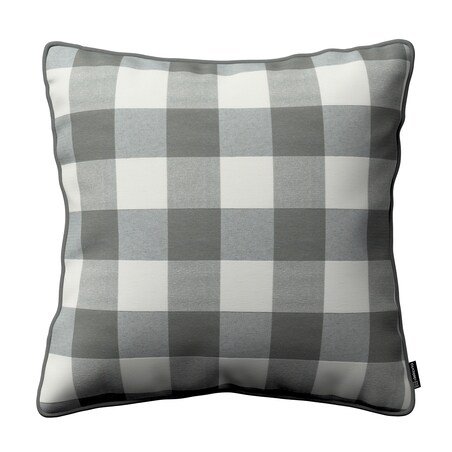 Poszewka Gabi na poduszkę 45x45 szaro-biała krata (5,5x5,5cm)