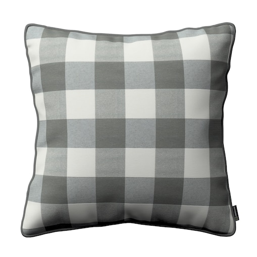 Poszewka Gabi na poduszkę 45x45 szaro-biała krata (5,5x5,5cm)