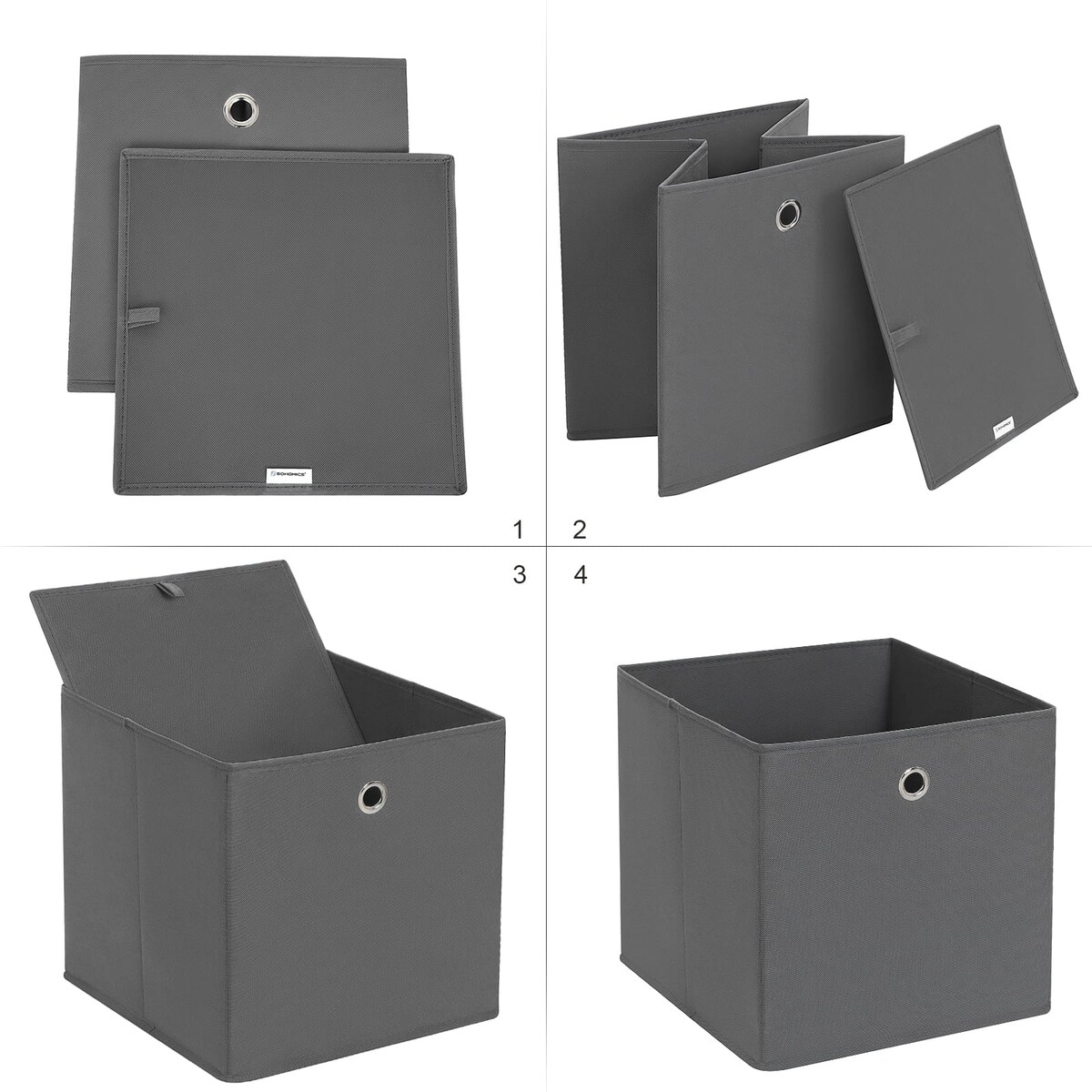 Organizer Do Przechowywania Zestaw 6 Sztuk Szary
