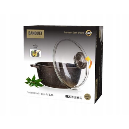 GARNEK tradycyjny 6,7 L banquet GRANITE BROWN z dozownikiem do przypraw