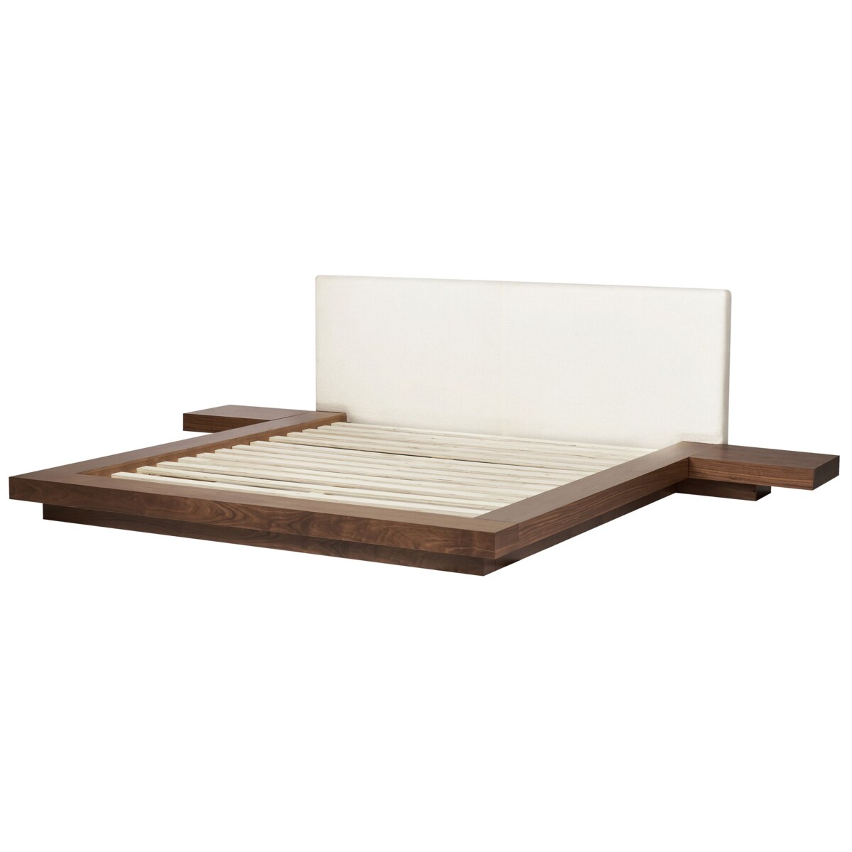 Łóżko z zagłówkiem boucle 180 x 200 cm brązowe ZEN