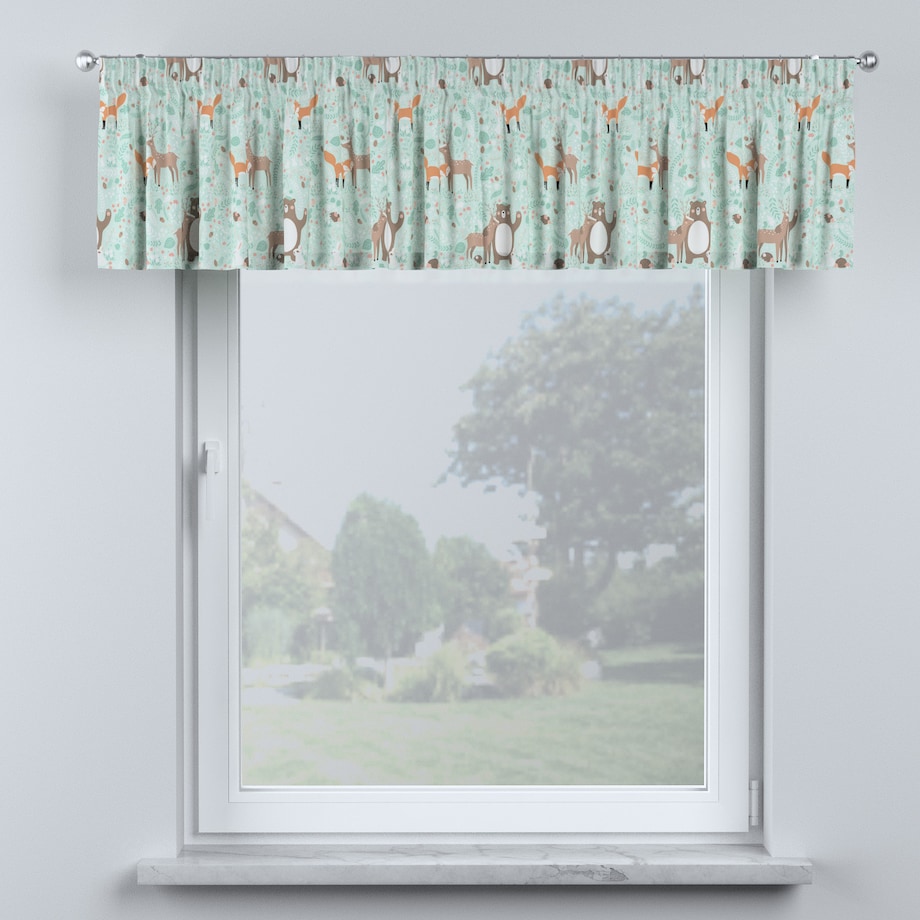 Lambrekin na taśmie marszczącej 130x40 zielony